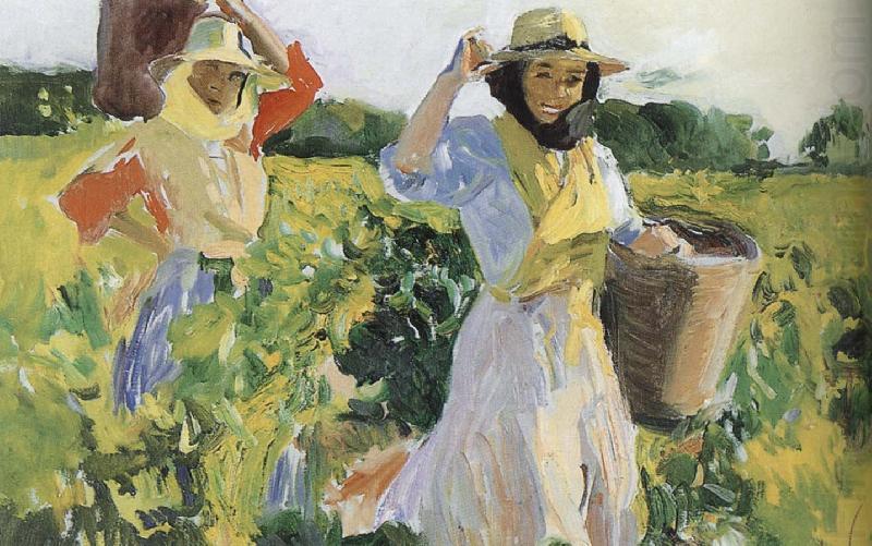 Joaquin Sorolla Sherry grape mining oil painting picture